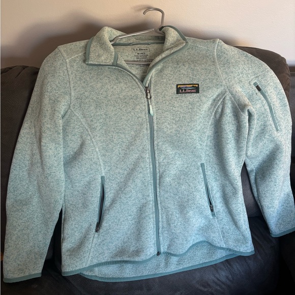 L.L. Bean Light Blue Fleece Jacket - Picture 2 of 4